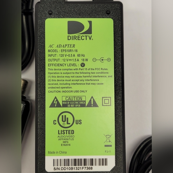 Original Direct TV AC Adapter Power Supply EPS10R1-16,12V 1.5A,18 - Picture 3 of 4